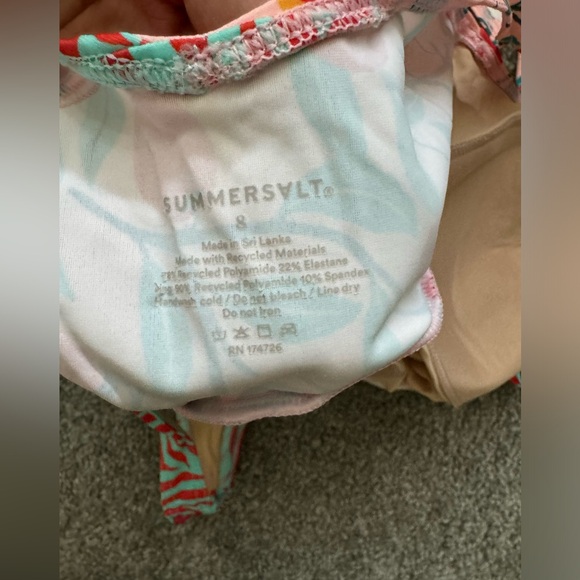 Summersalt One-Piece Swimsuit Mixed Print Wrap Style | Colorblock Fruit | Size 8 - Picture 3 of 4